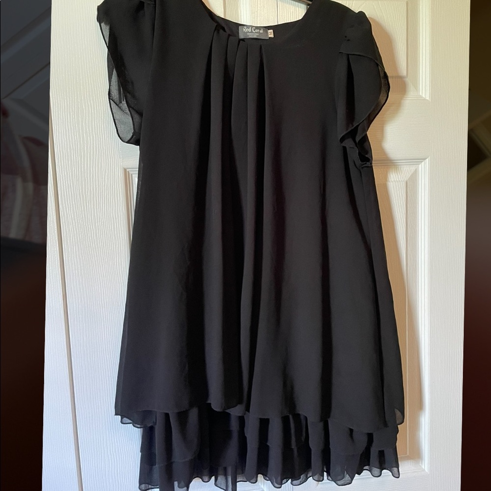 Black ruffled dress